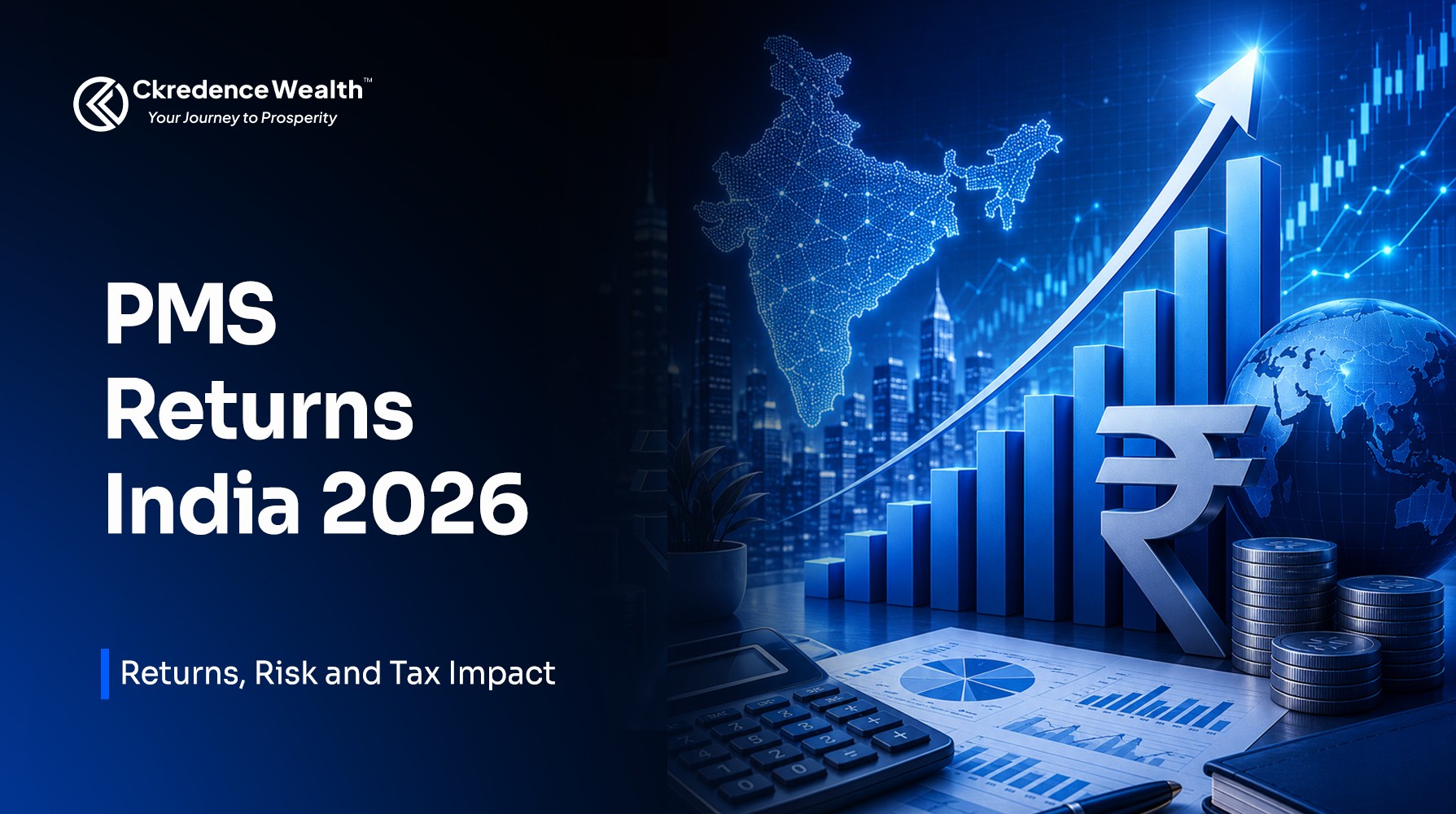 PMS Returns India 2026 showing Indian stock market growth, portfolio performance, risk analysis, tax impact and wealth creation.