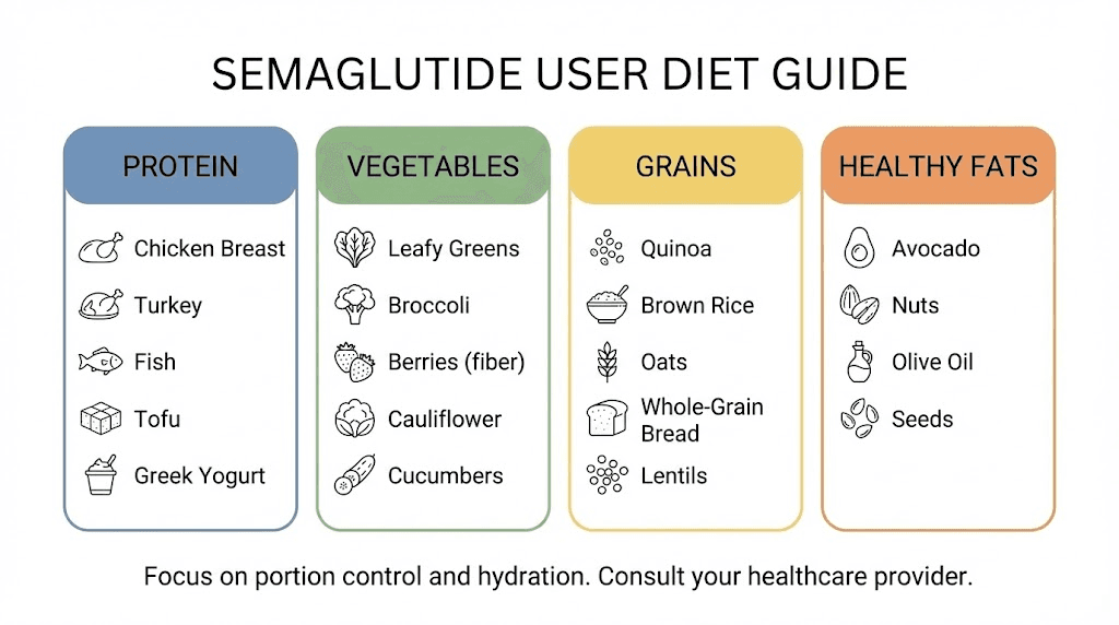 Best foods to eat on semaglutide organized by food category