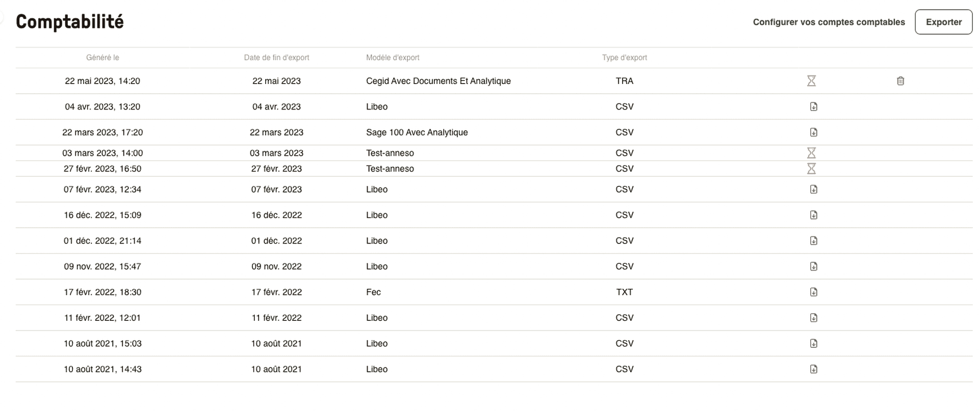 Réaliser un export comptable depuis Libeo