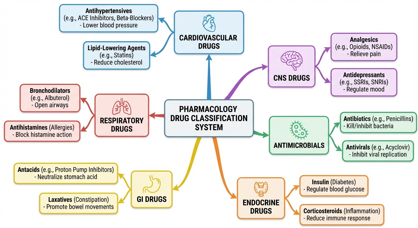 Pharmacology Drug Classification System for INI-CET