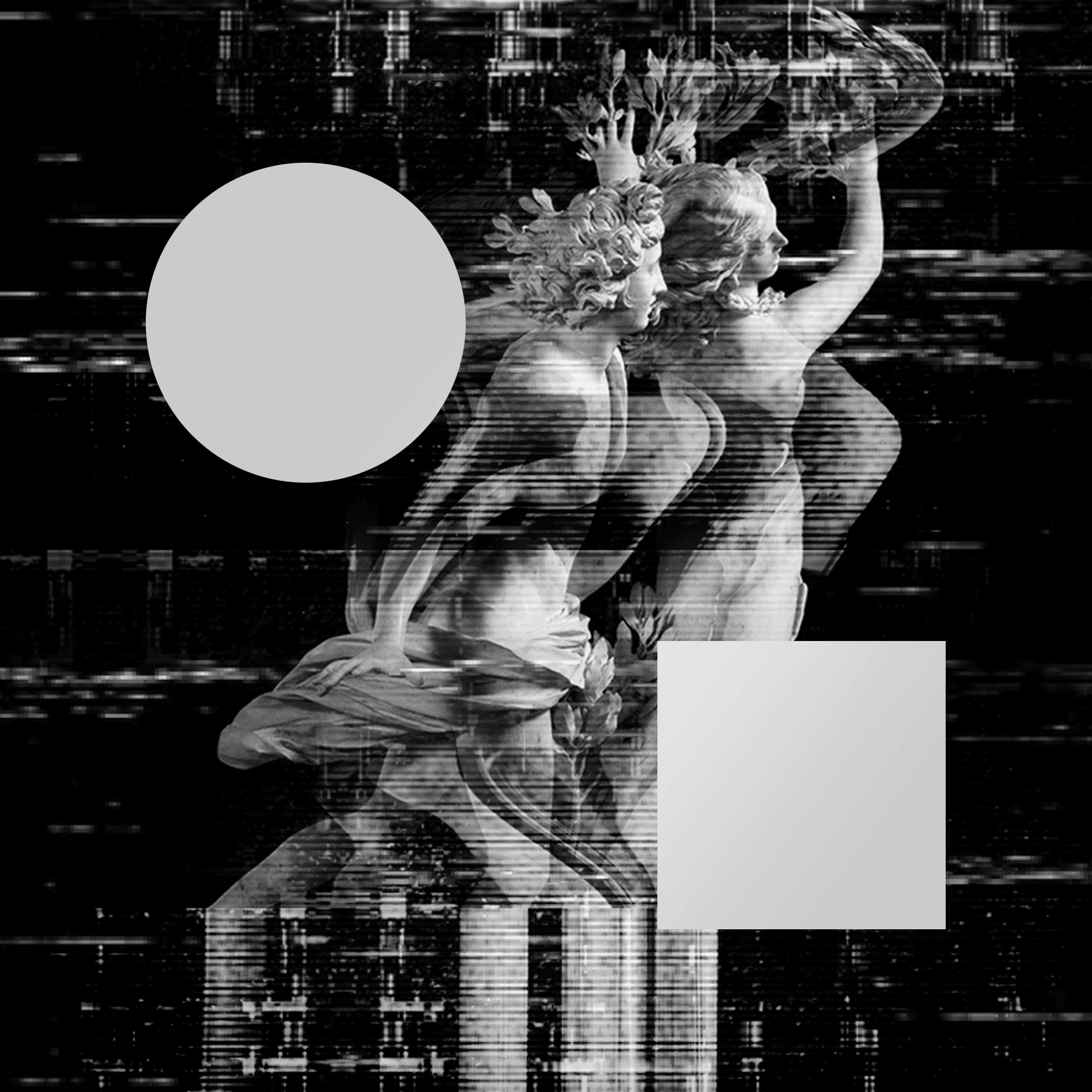 Index collection image, digitaly distorted of Apollo and Daphne, marble sculpture by Lorenzo Bernini