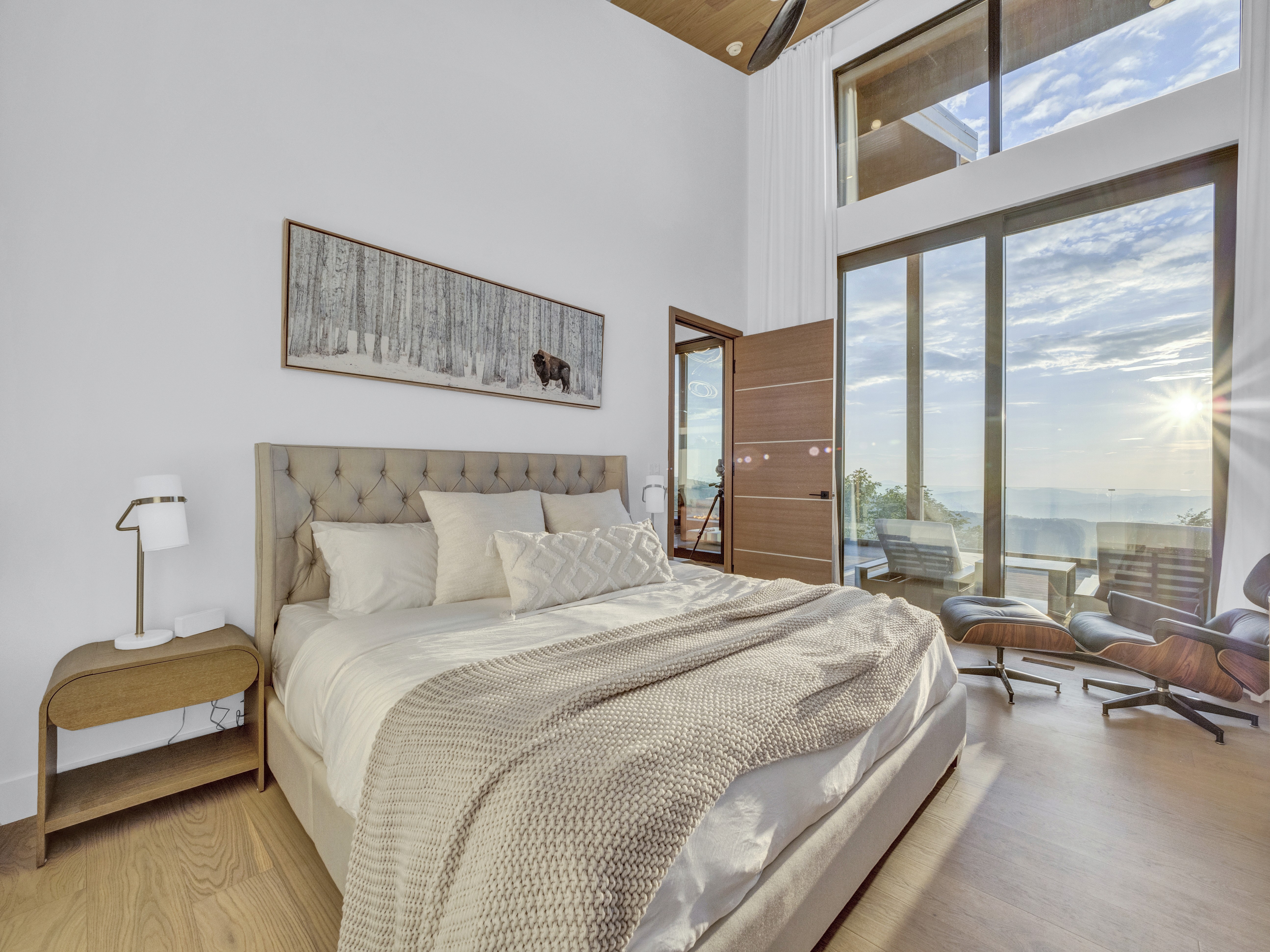 beech mountain master bedroom big window mountain view