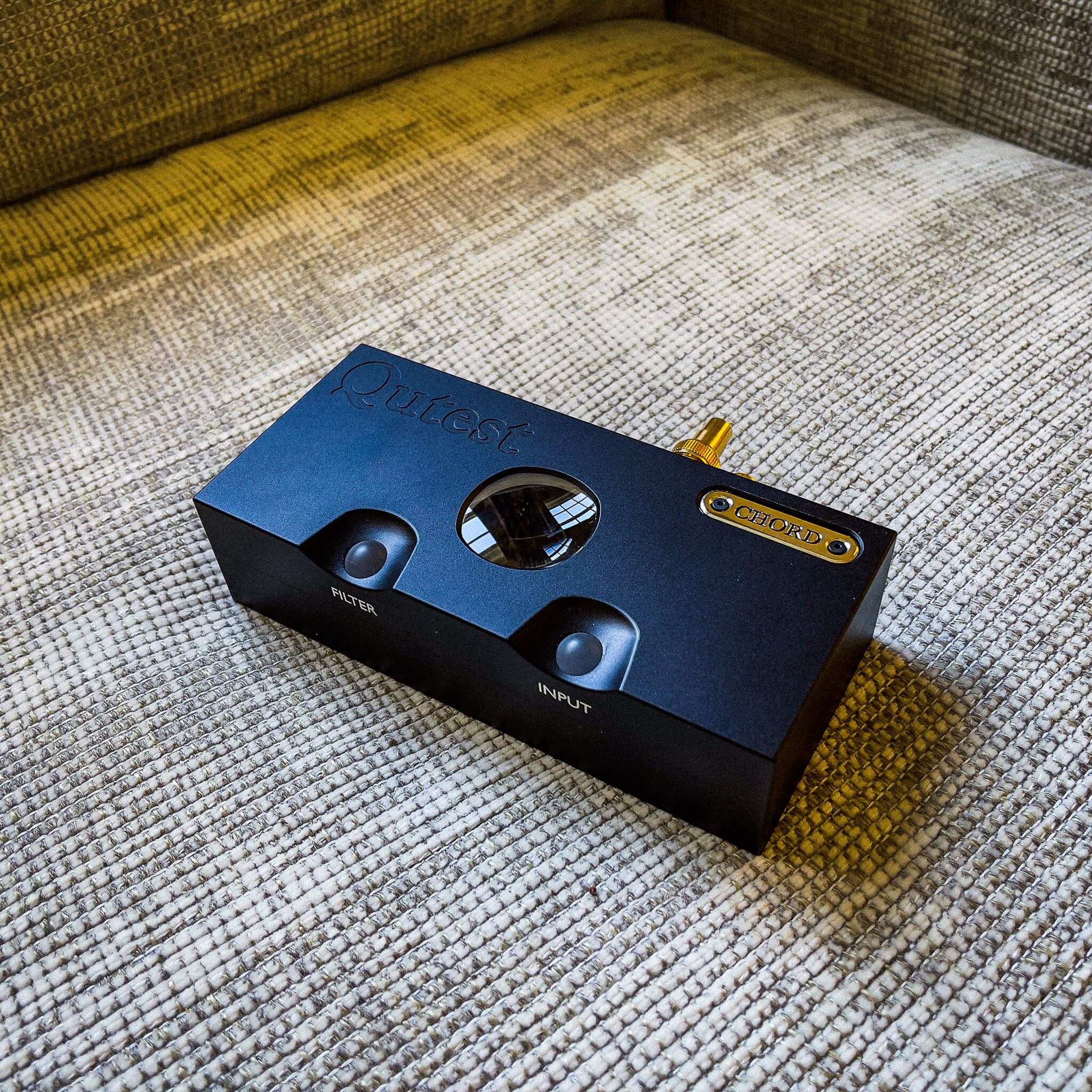 Another shot of Chord Qutest on couch