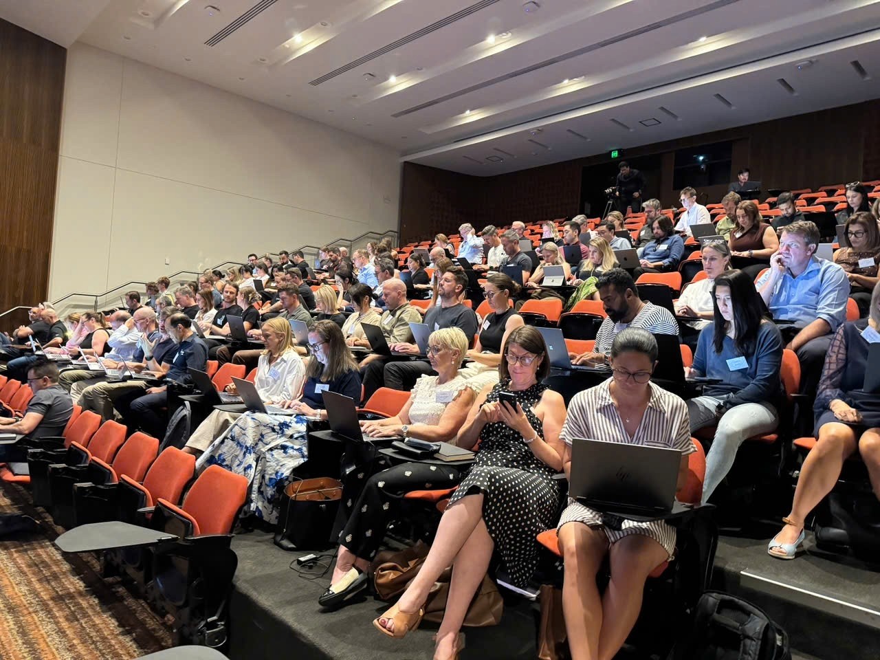 102 founders attending AI Officer Institute workshop in Australia learning to document workflows and implement AI for business ROI