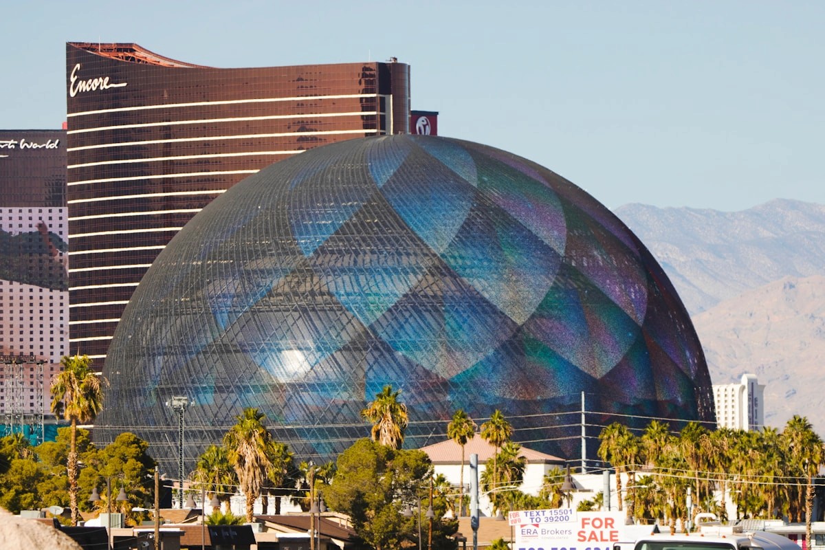 Las Vegas commercial corridor and landmark architecture