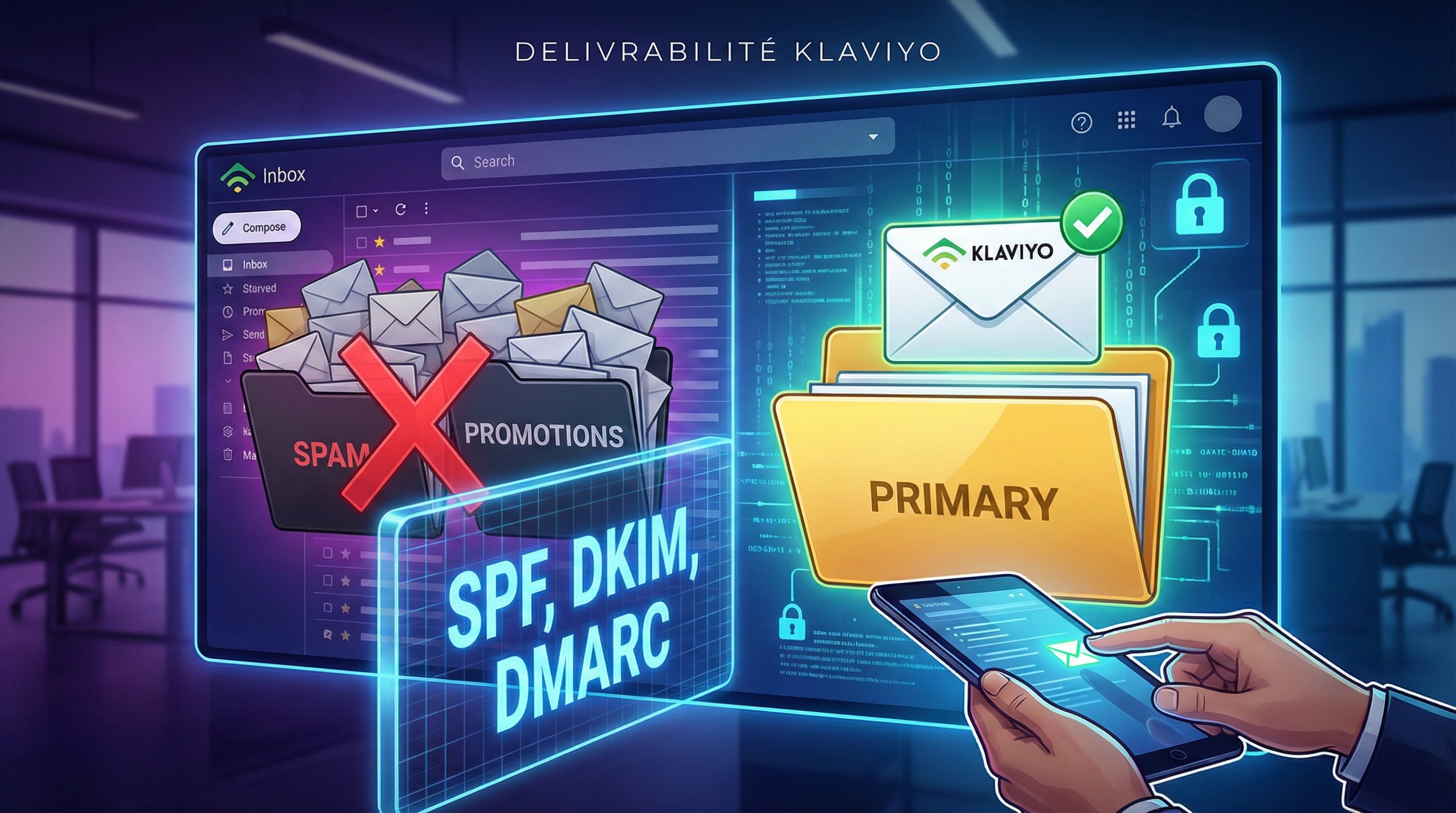 Délivrabilité Klaviyo : Pourquoi vos emails finissent en "Promotions" (et les 3 réglages DNS obligatoires)
