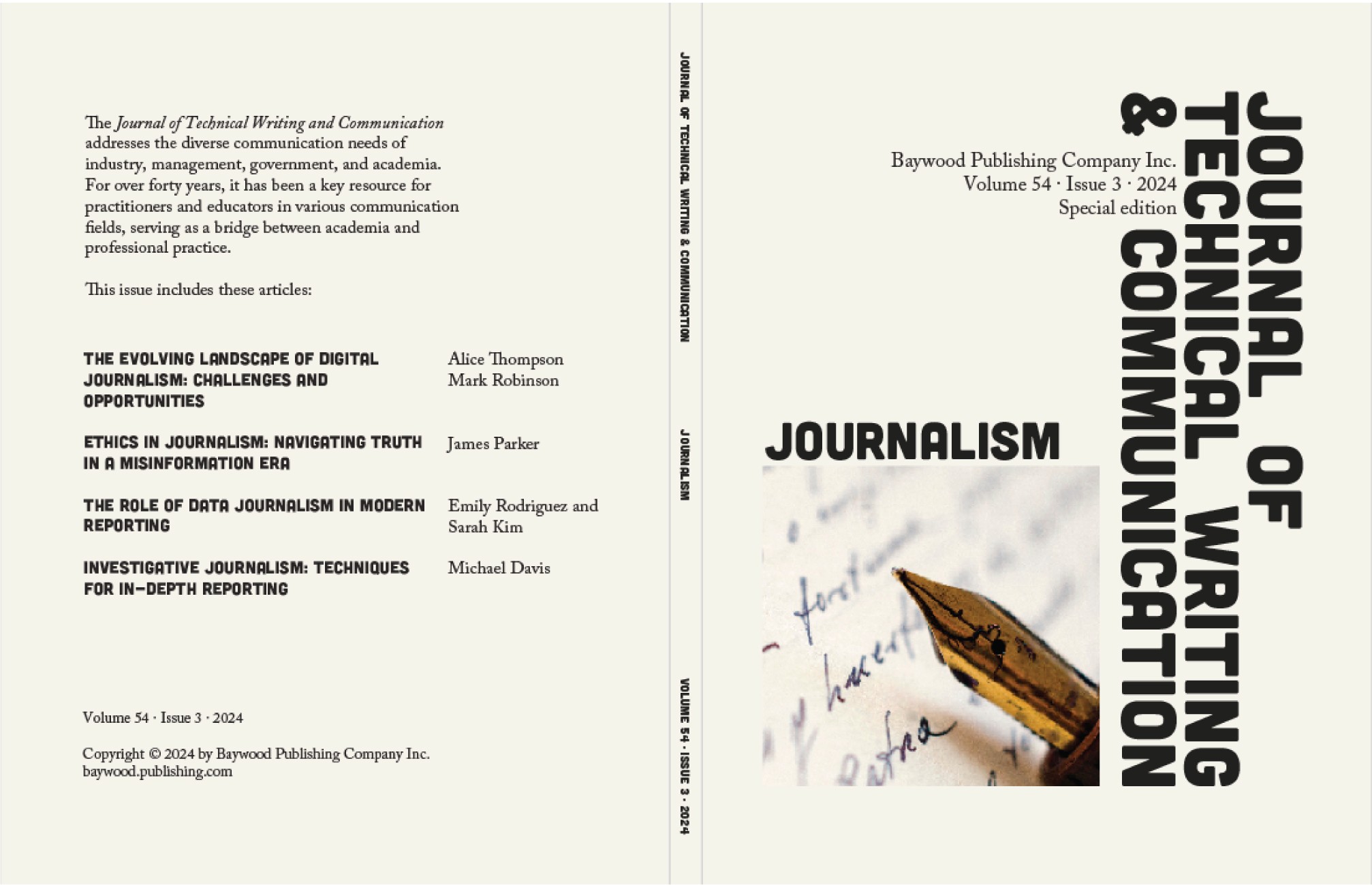 design prosess for redesign av omslag for  Journal of Technical Writing and Communication, 3