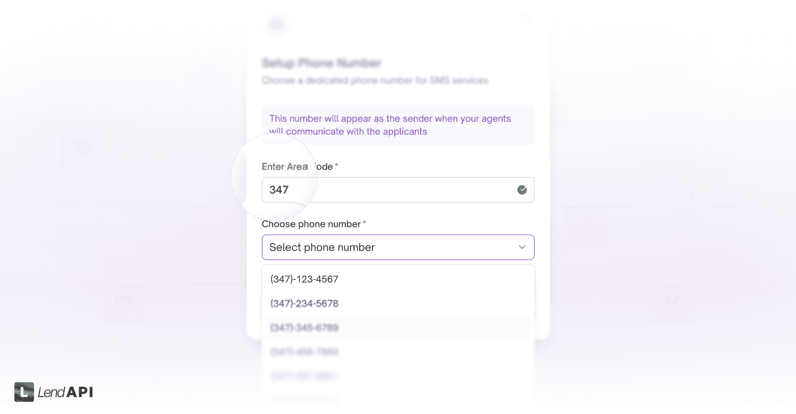 LendAPI Direct-to-Device Texting Platform - Phone Number Adminstration