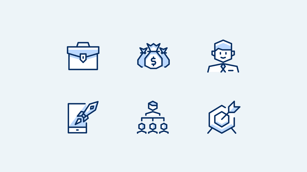 Cyber Solid Business Icon Set