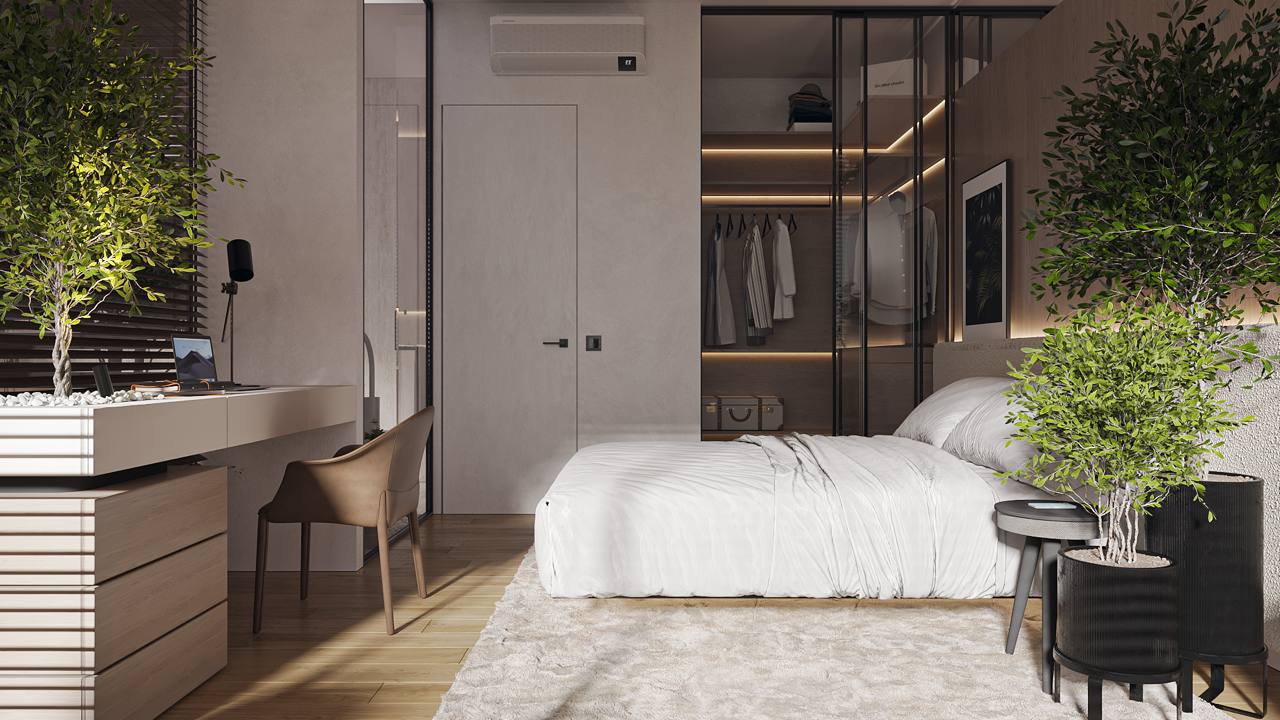 Corner 1-bedroom penthouse in White Palm in Canggu