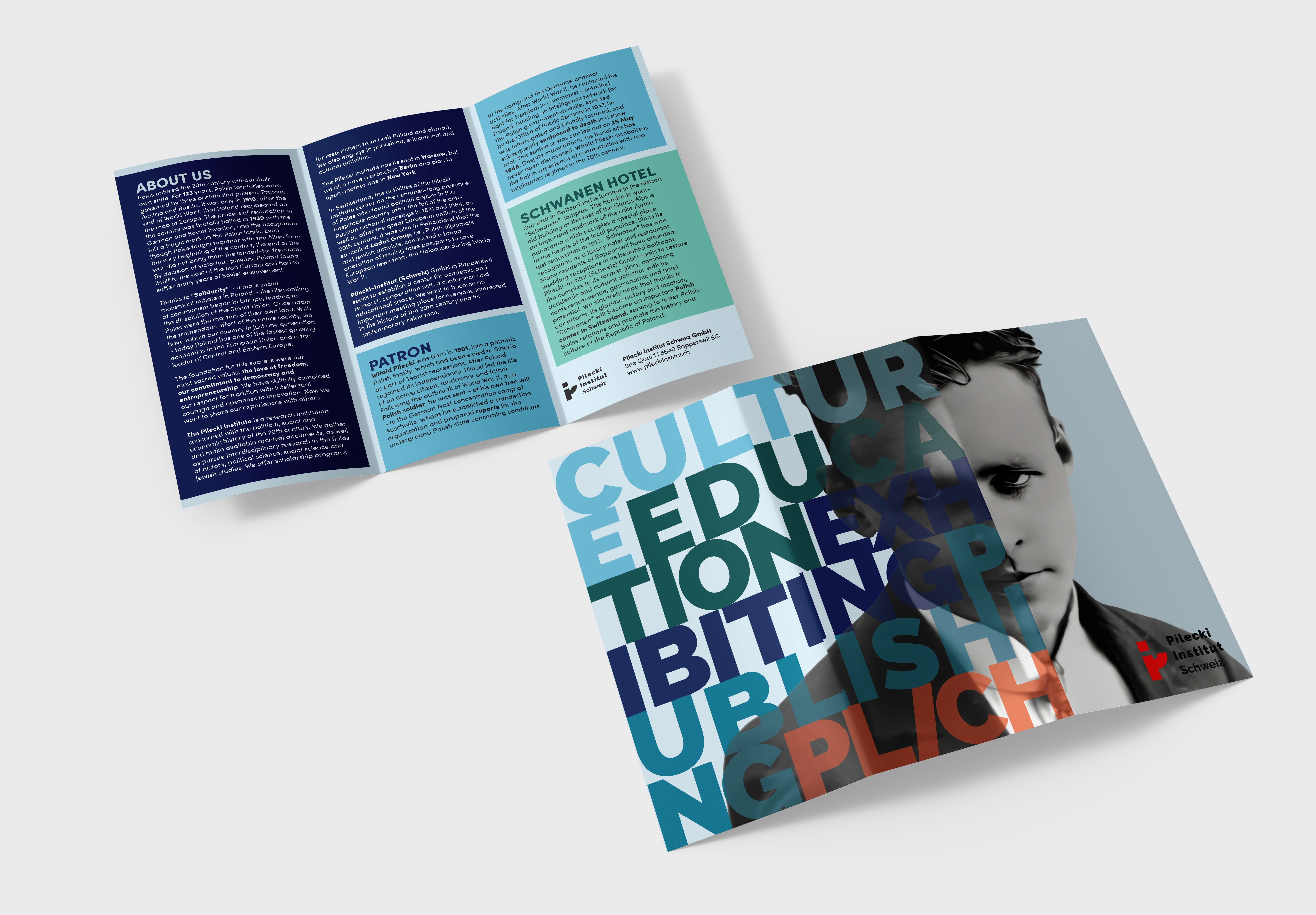 brochure (trifold) for Pilecki Institut Schweiz