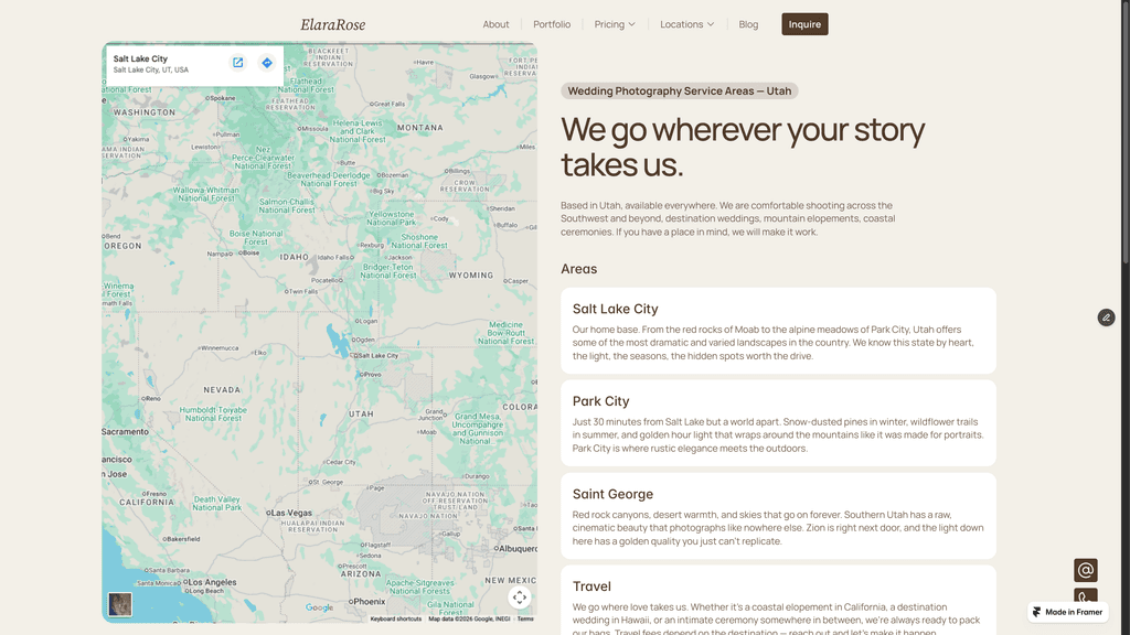 Thin Angle Service Areas page preview