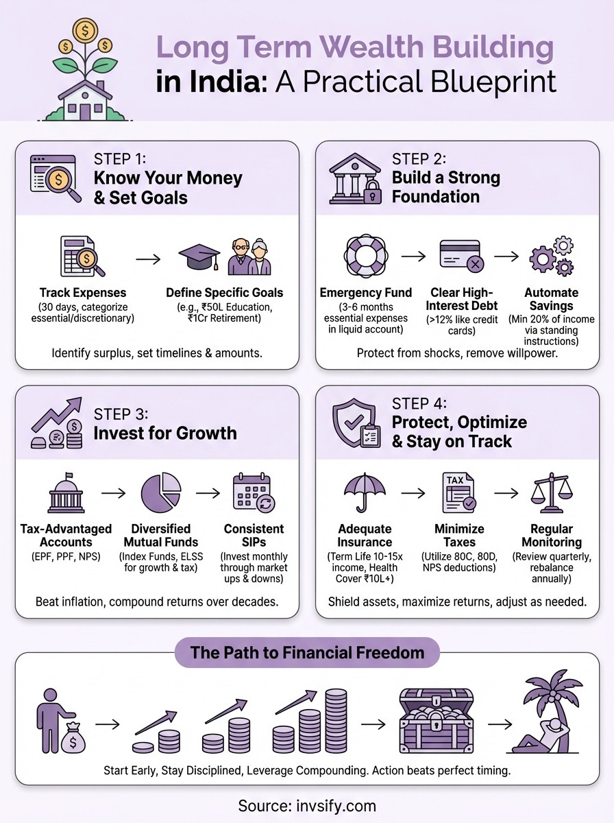 long term wealth building infographic