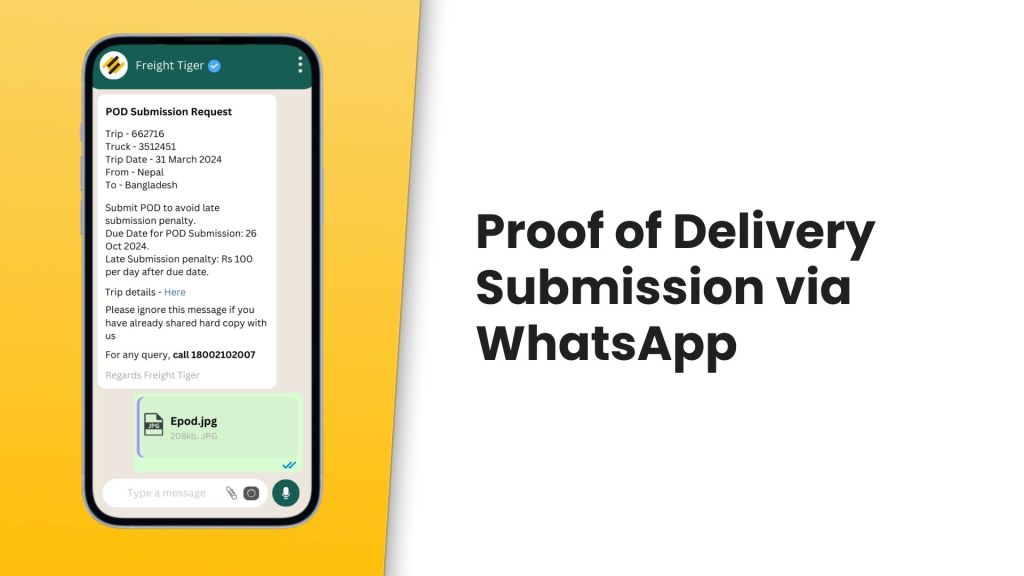 Proof of Deliver Submission via WhatsApp - ePOD
