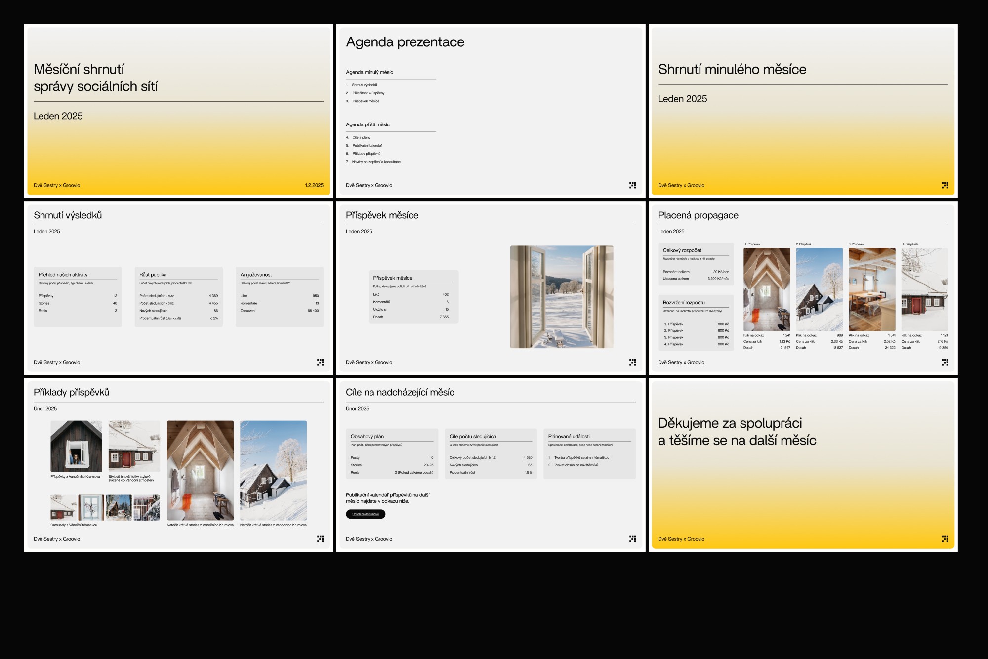 Mockup prezentace - Správa Sociálních Sítí od Groovio