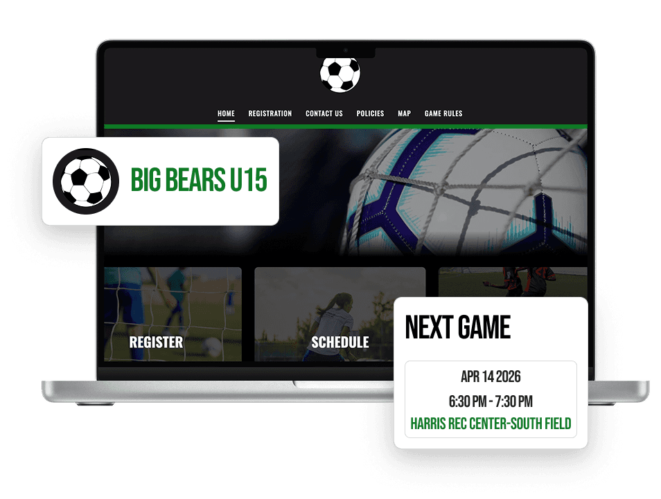 Soccer Website Builder Team Pages powered by TeamLinkt