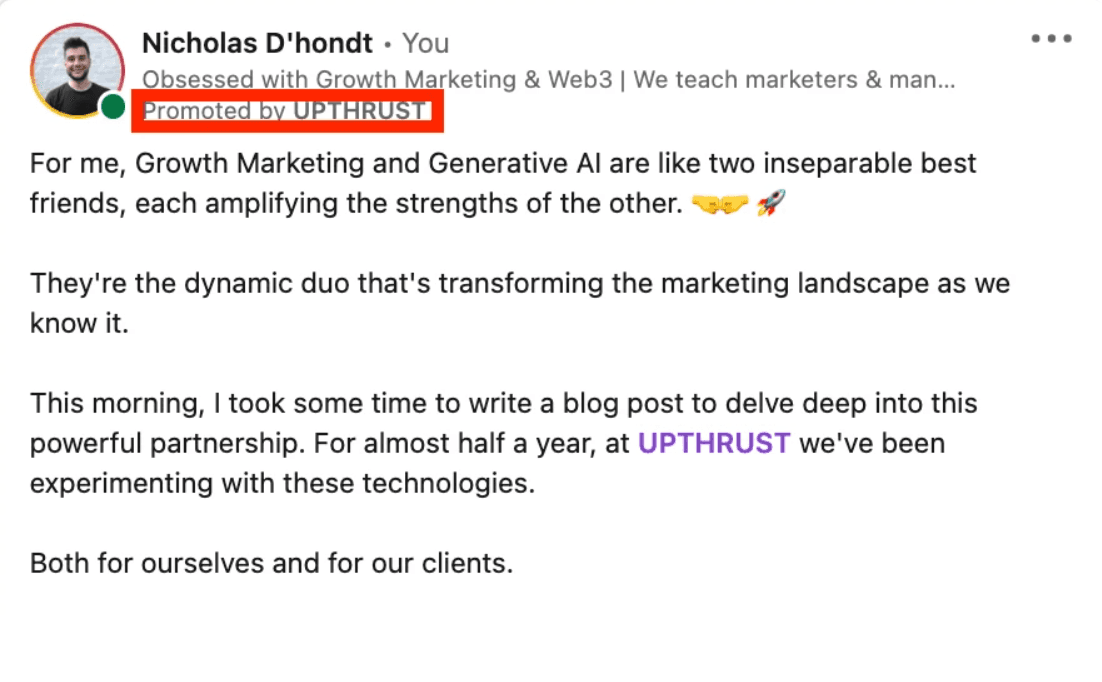 LinkedIn Thought Leader Ads