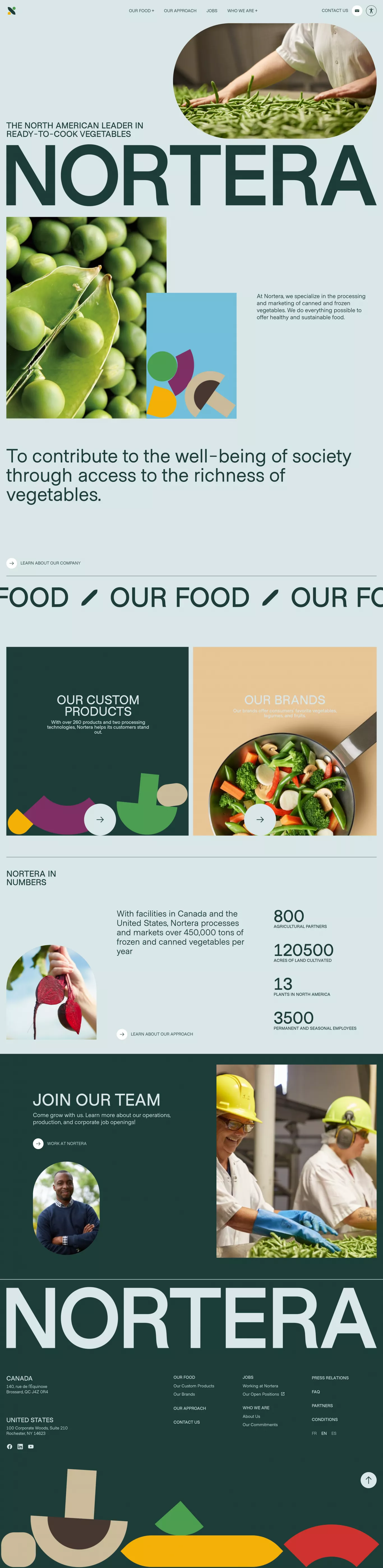 Leader dans la transformation et la vent landing page screenshot showcasing Food & Drinks design