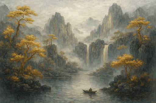 Waterfalls and mountains
