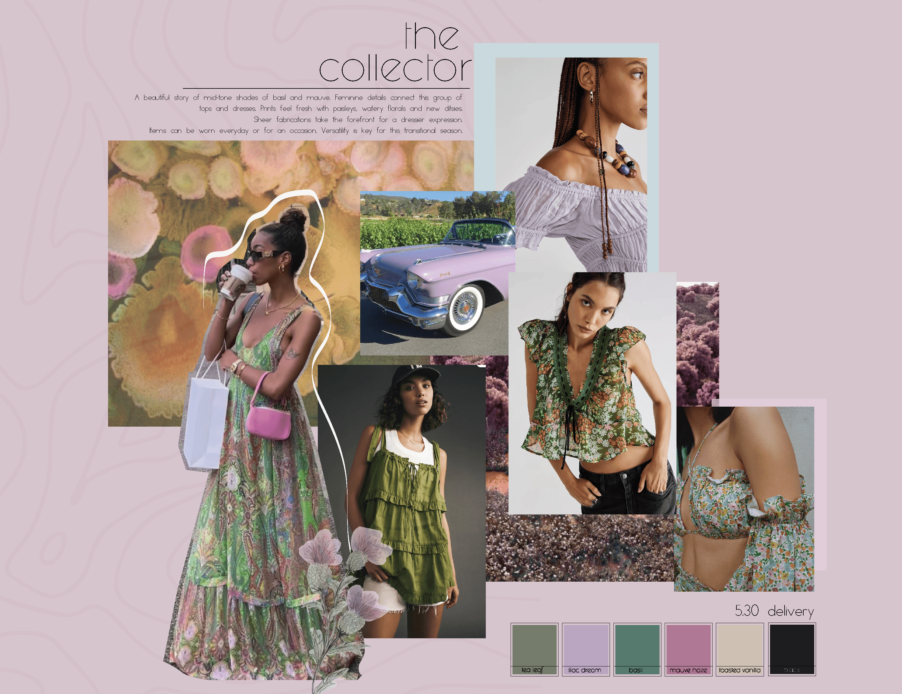 Collage of pastel prints