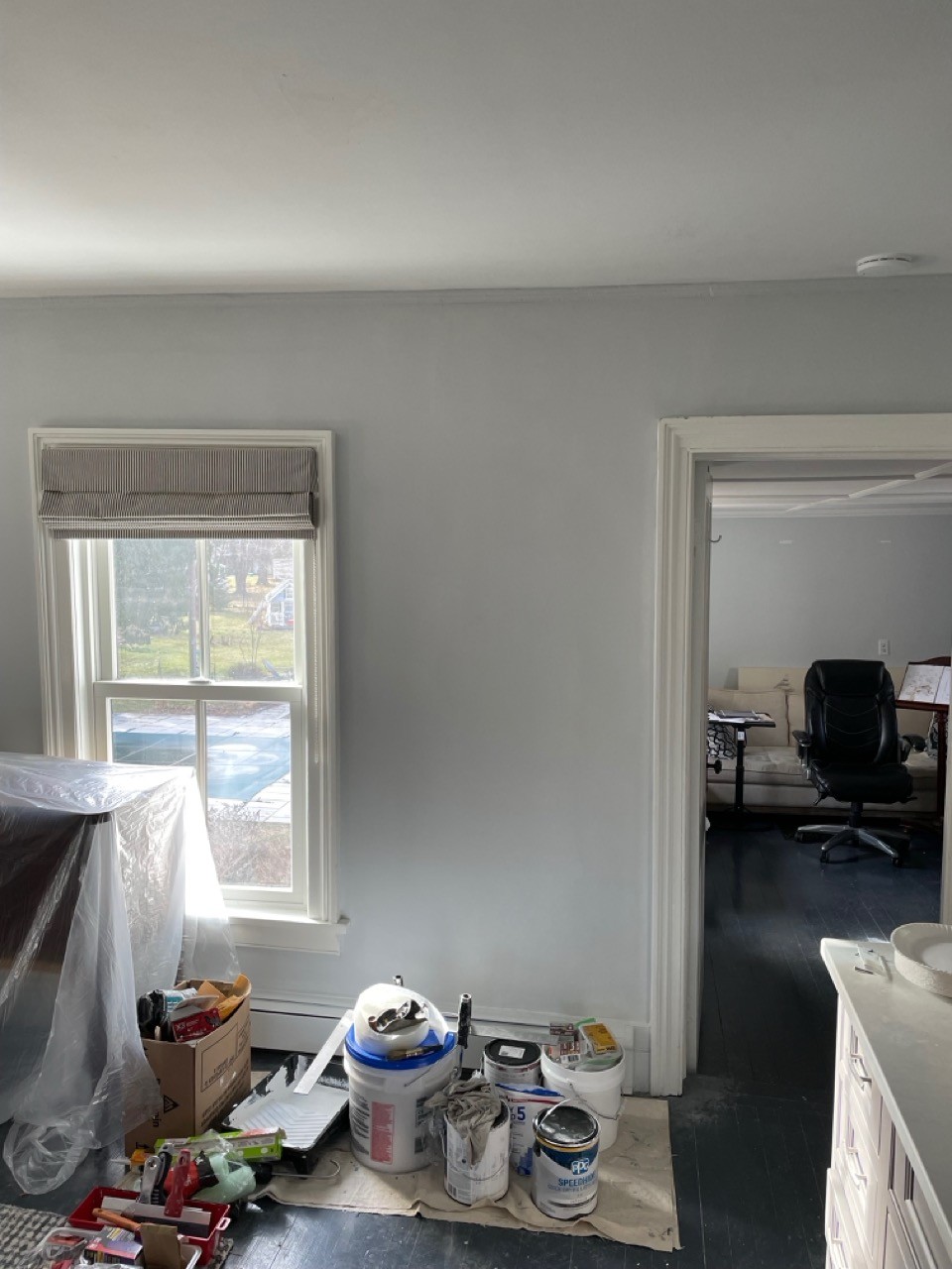 Patching and smoothing the plaster