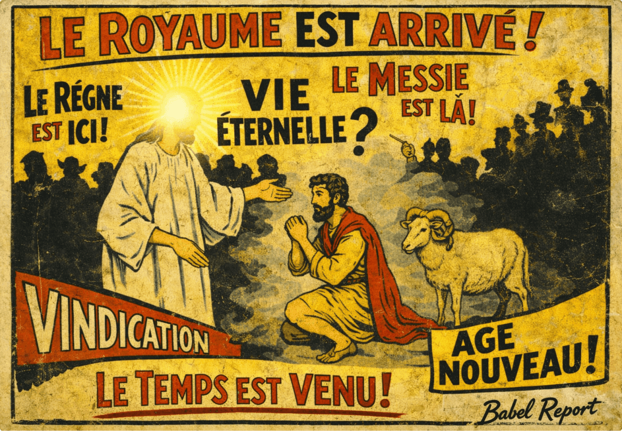 Man praying before Christ