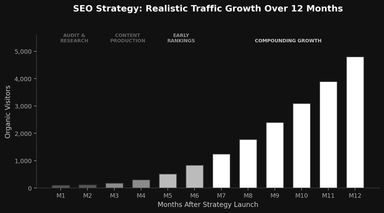 Realistic traffic growth over 12 months 
