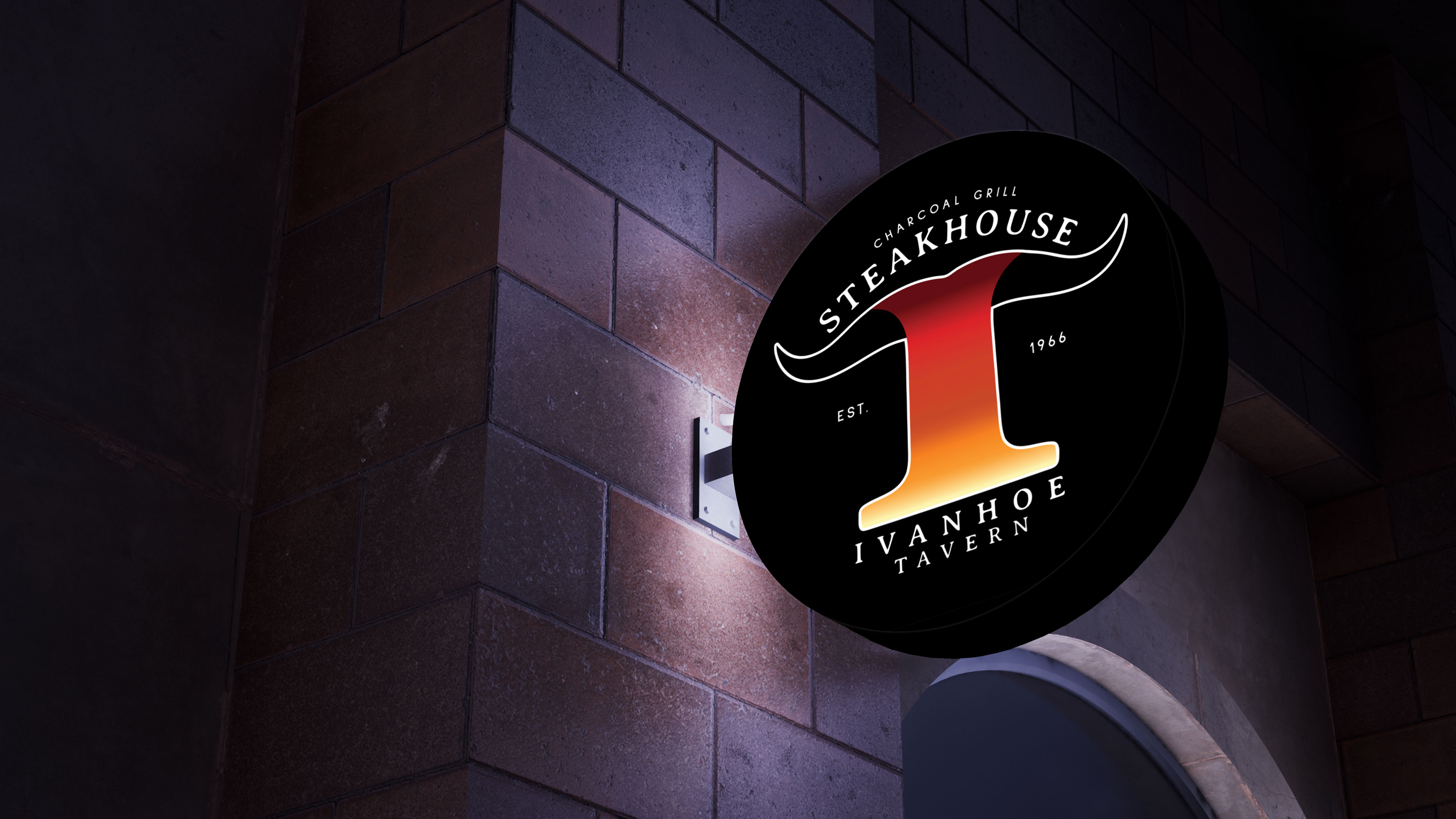 Ivanhoe Tavern Steakhouse Charcoal Grill sign