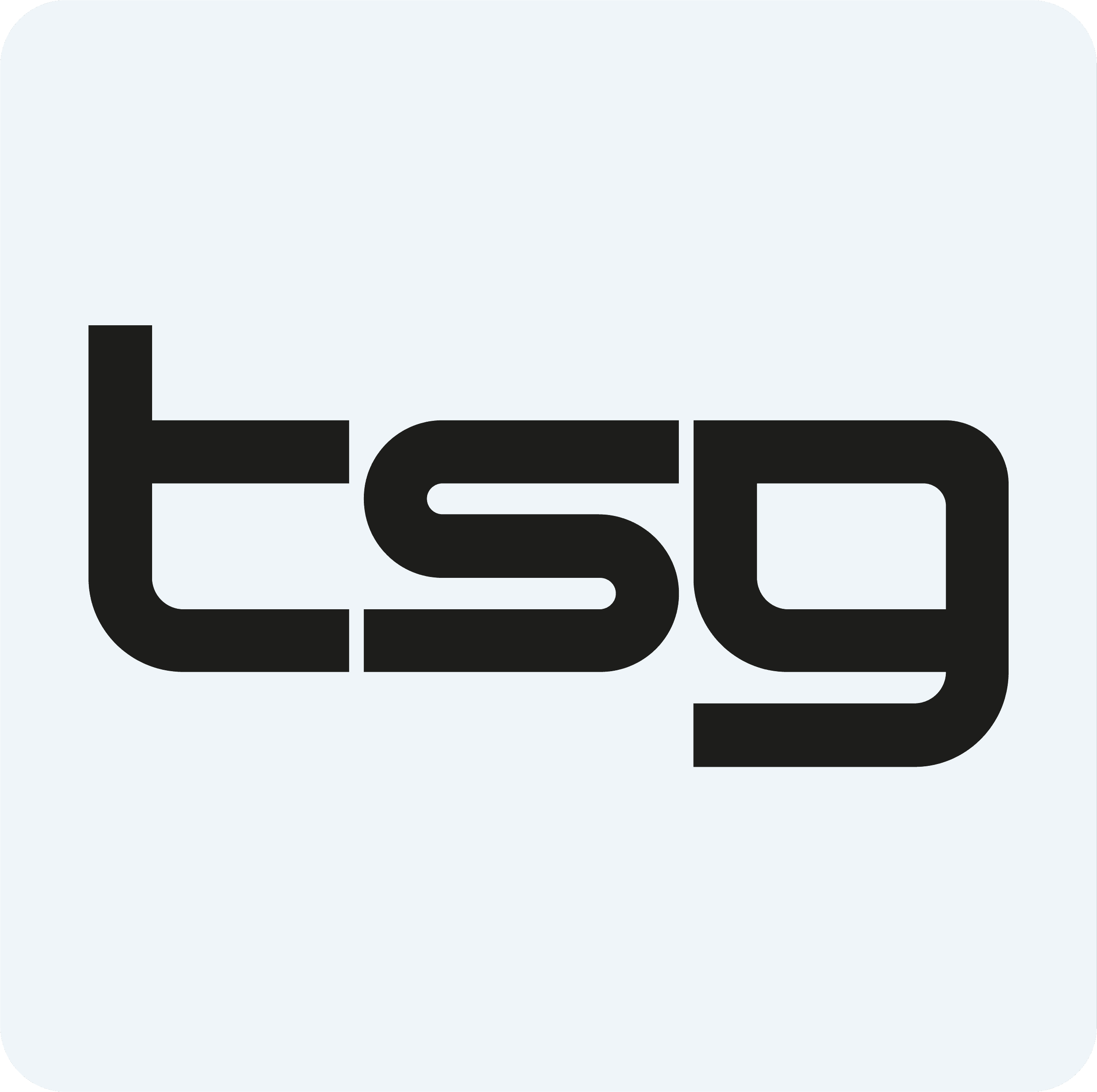 Tsg logo with black text on a white background