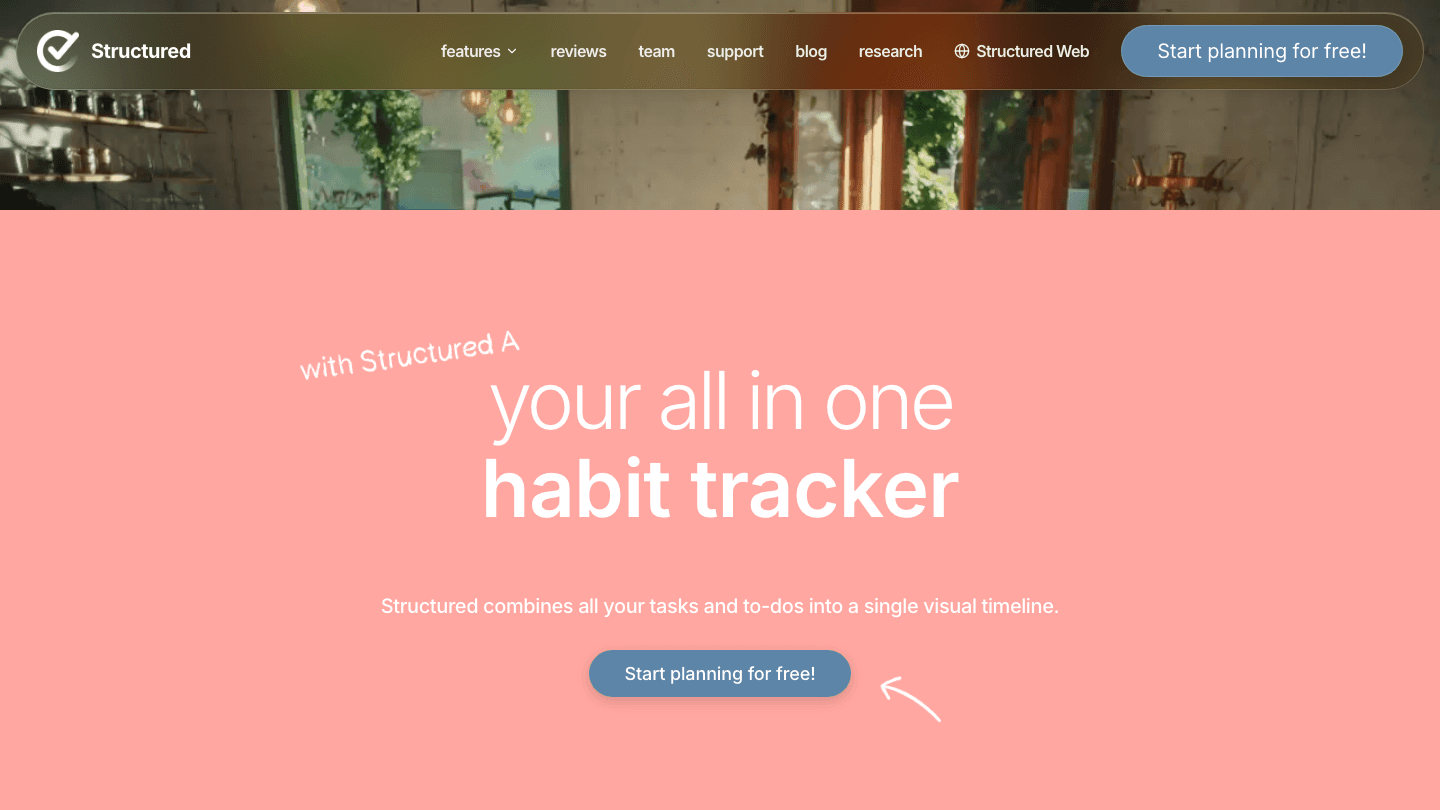 Structured daily planner app