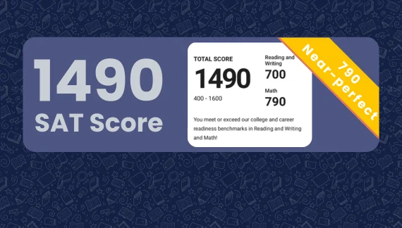 1490 SAT score with near-perfect 790 section score
