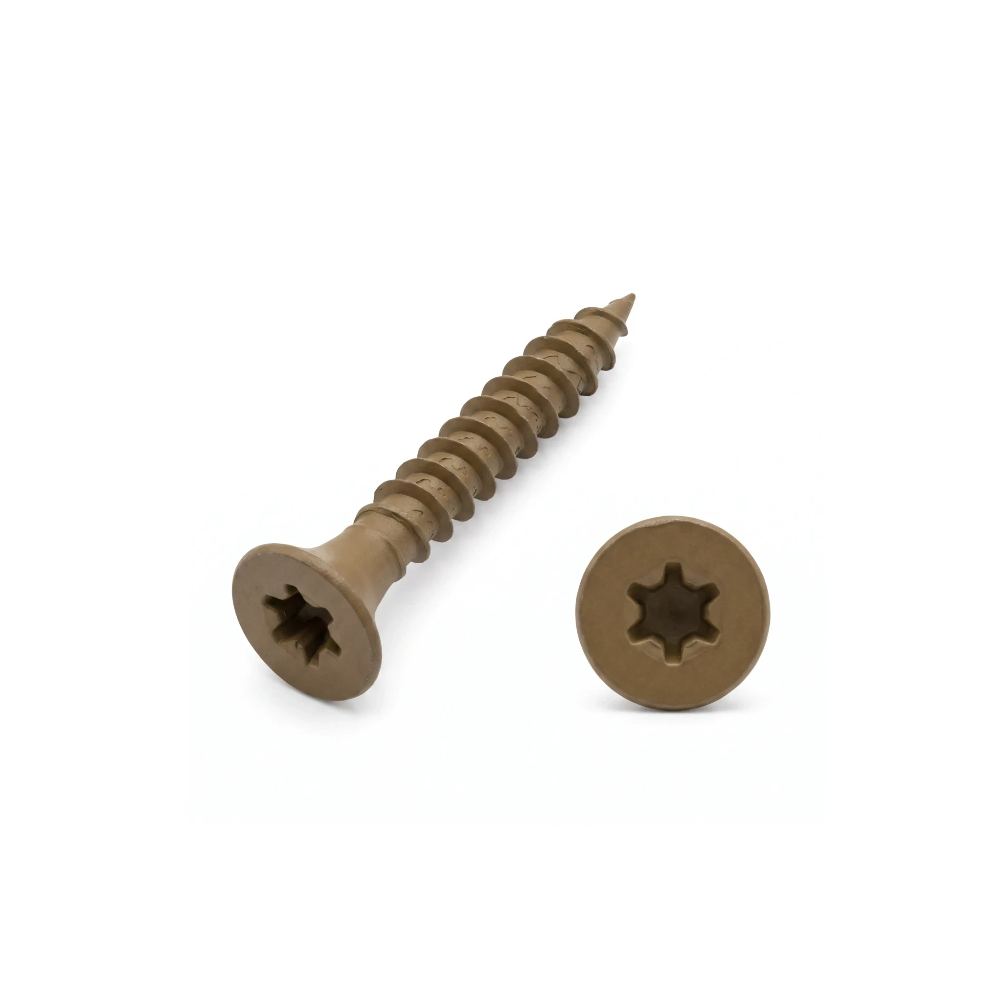 #8 x 1-5/8 in Tan Deck Screw available from Capital Lumber in Boise, Idaho