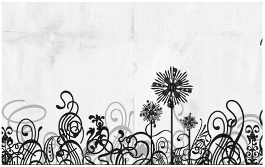 black rounded lines and shapes at the bottom of the image on a white background
