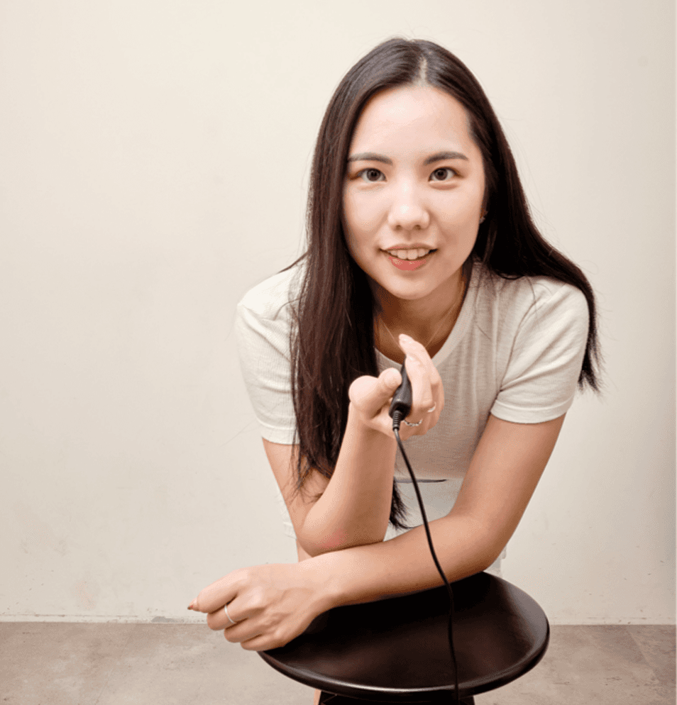 asian woman with white background