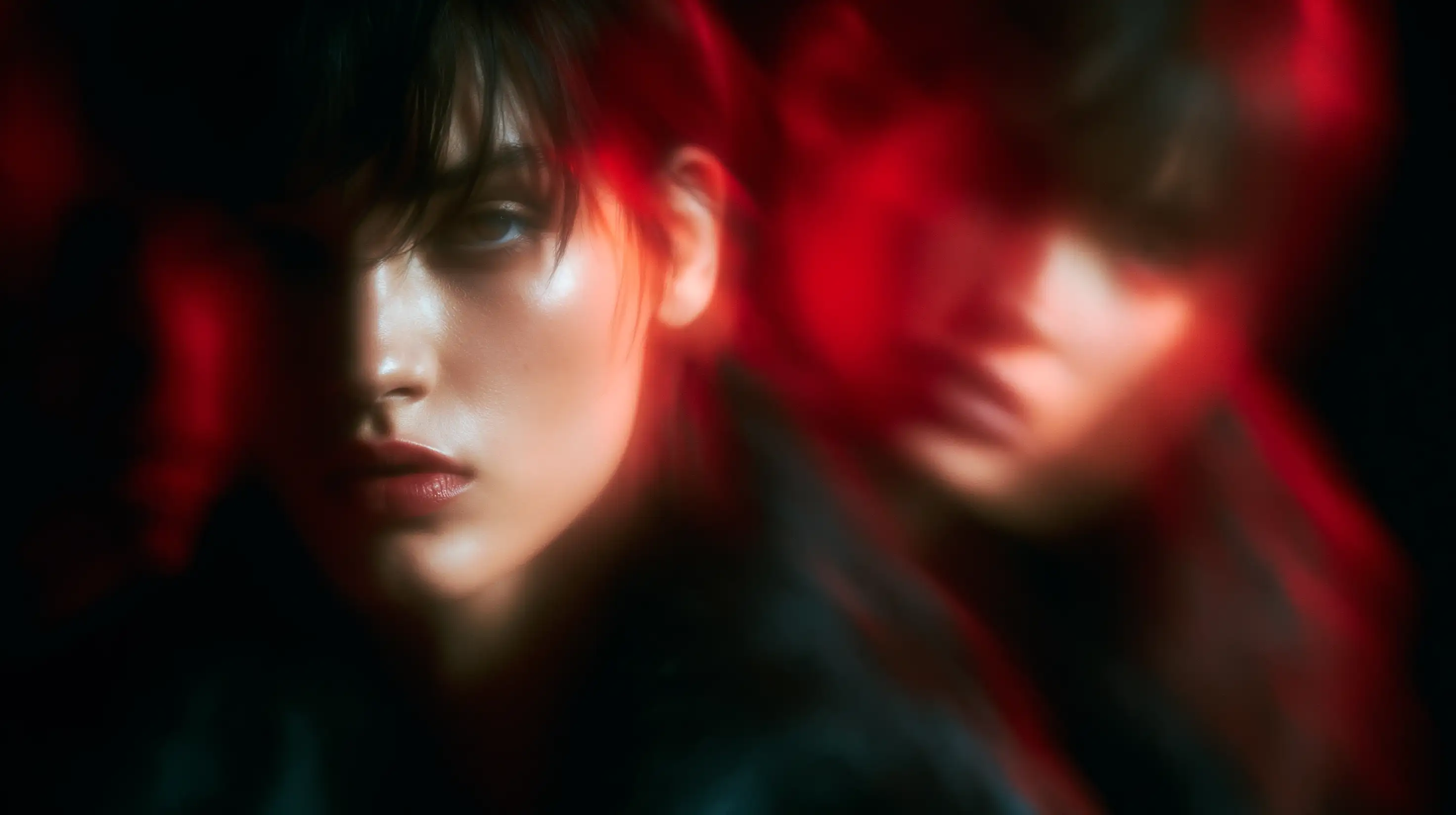 Motion blur young girl portrait