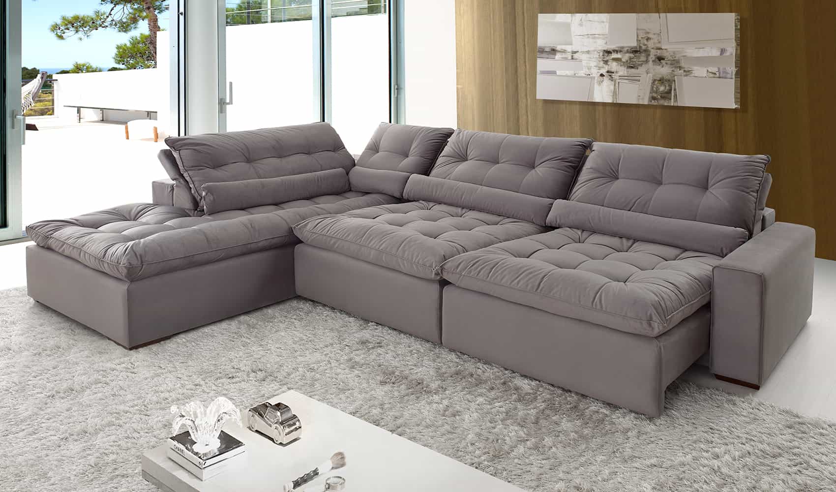 Sofá Confortable Curitiba - Retrátil e Reclinável | Anjos Colchões Bacacheri