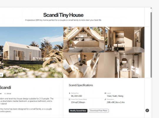 Example website with Tiny Easy's AI Renders