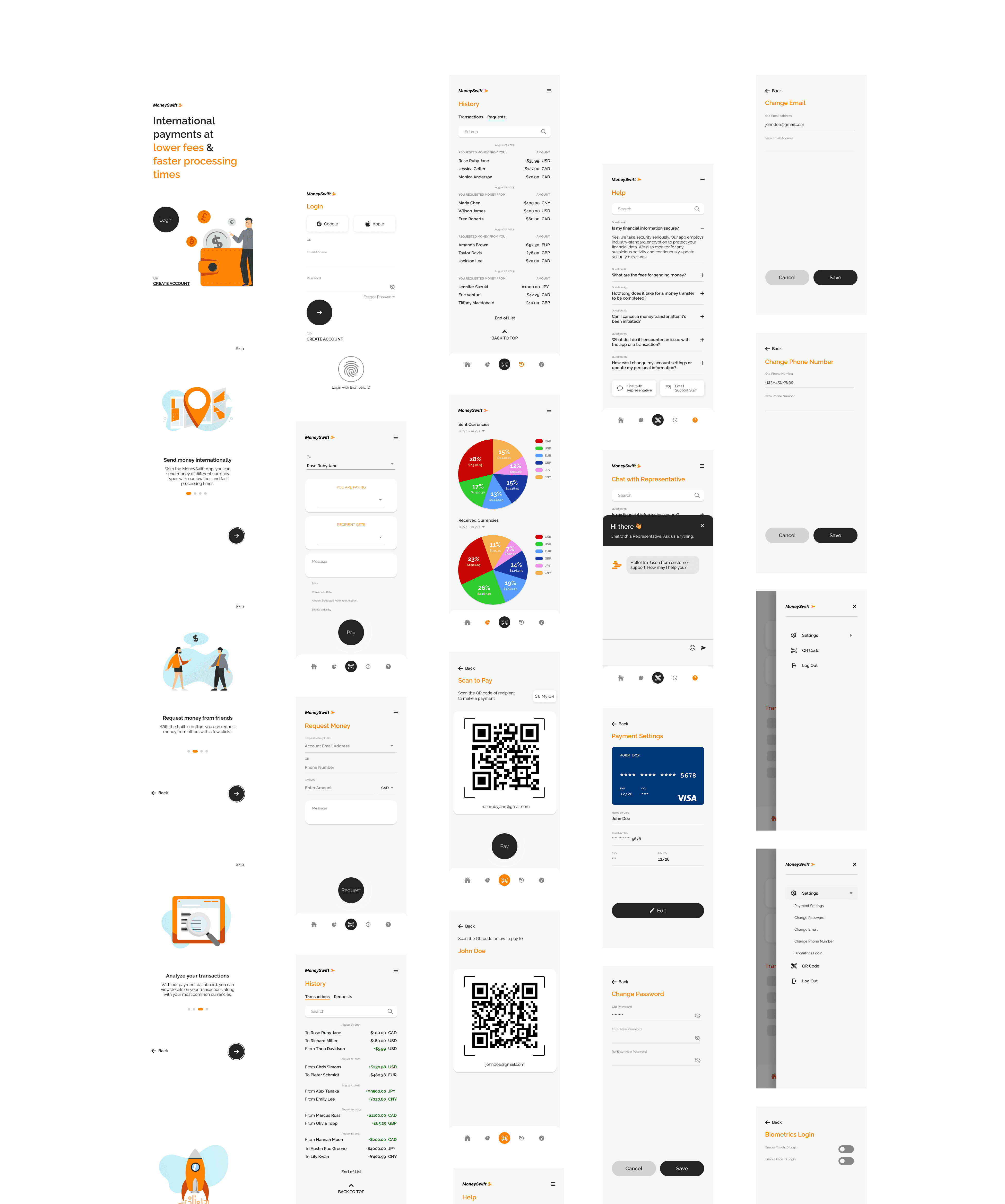 3 screens of the Venture Skin app