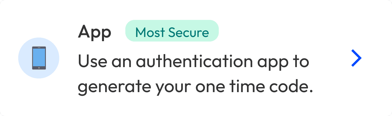 A card prompting people to set up 2-factor authentication with an authenticator app.