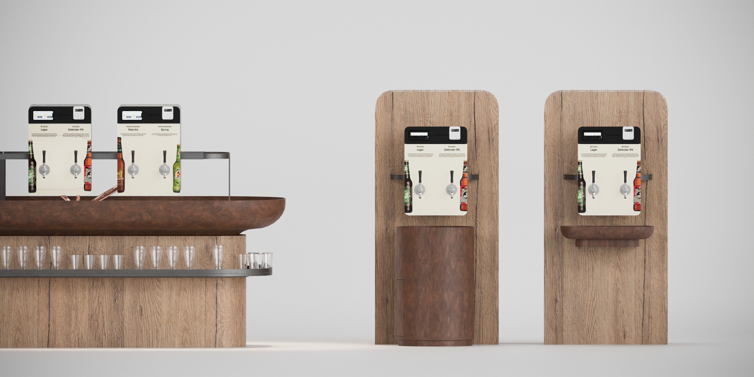 Cork material eco for a service terminal for a retail design event for the beer brand feldschlösschen