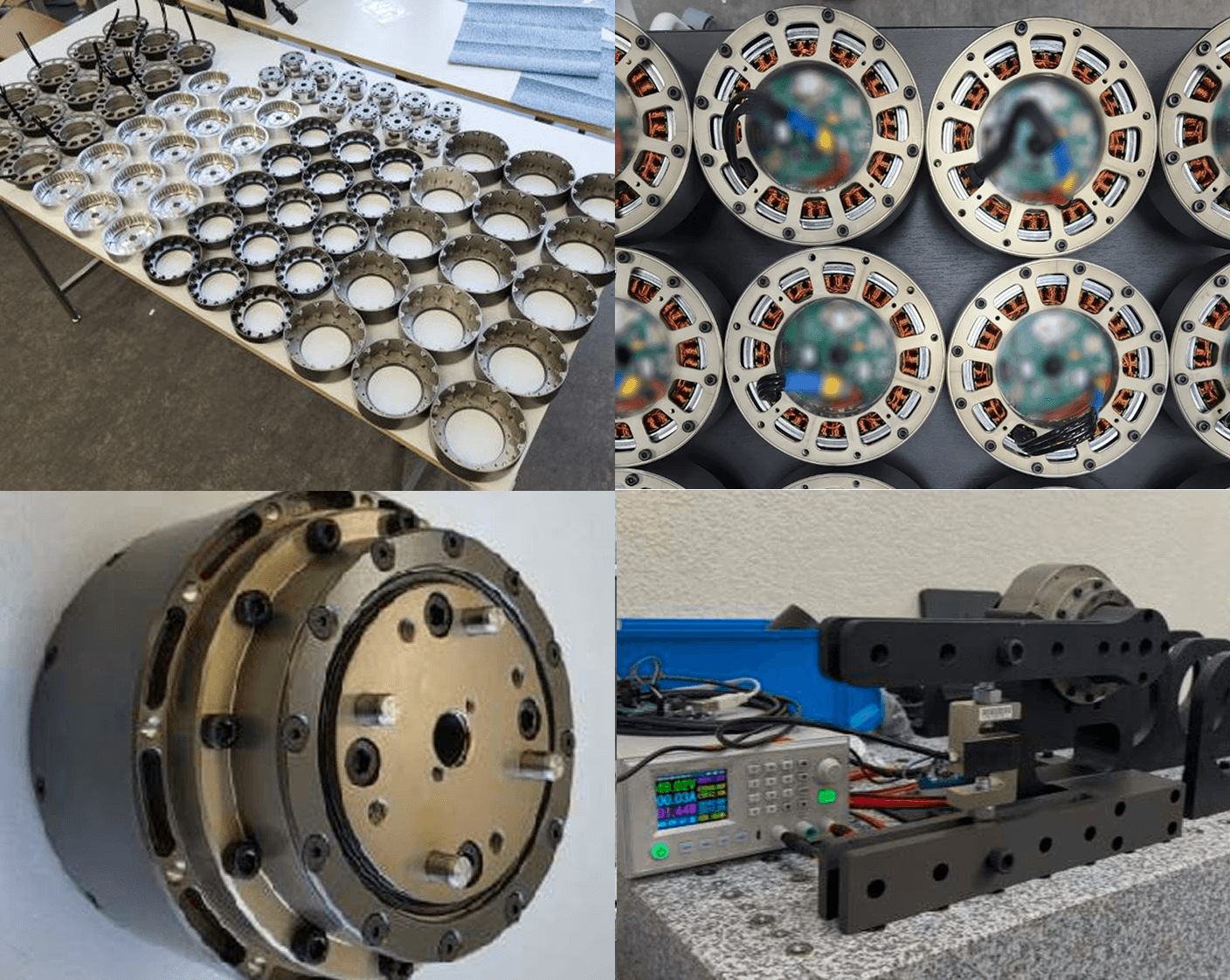A hollow-shaft actuator designed and built in-house by DIDEN Robotics. The properties learning needs are secured from the design stage.