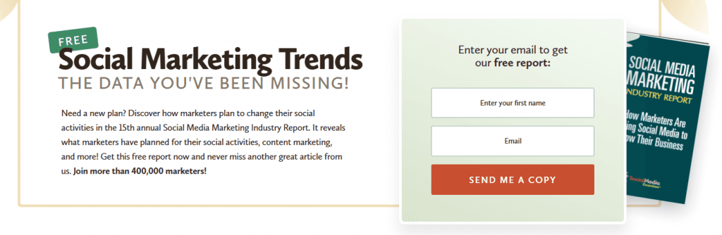 Social Media Examiner's freebie opt-in