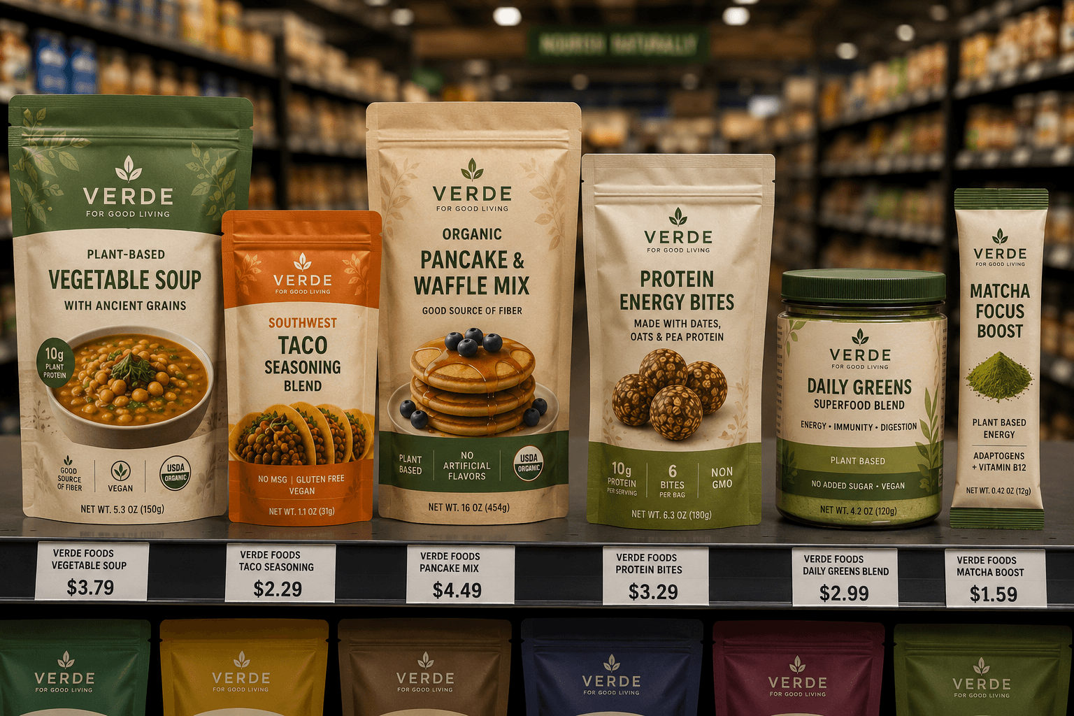 Modern private label pouch packaging