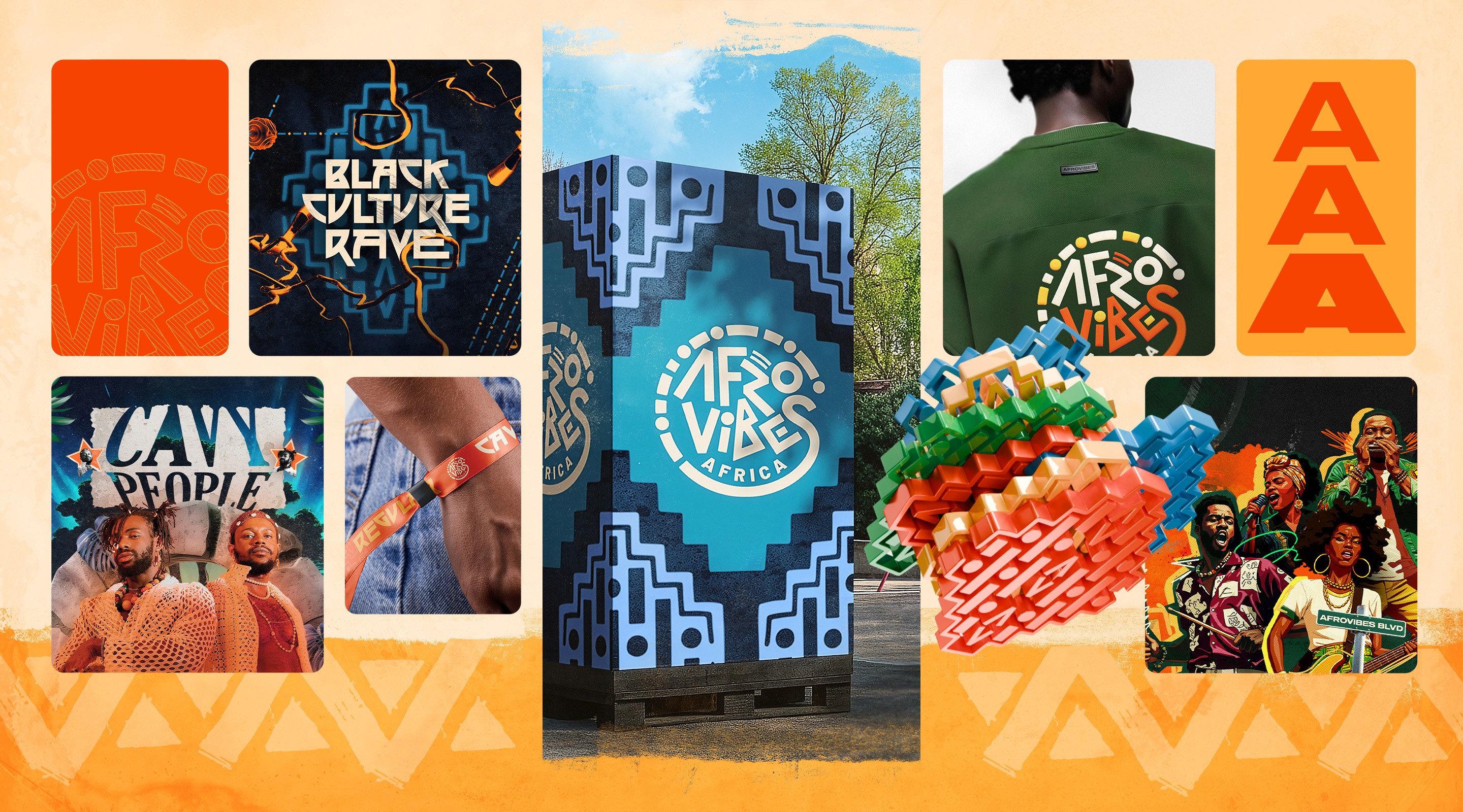 The Cavemen x Afrovibes Africa — promotional social design, MetaCraft.
