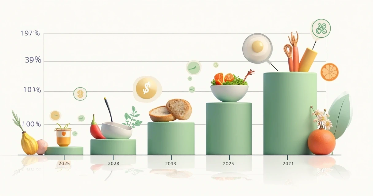 Gráfico mostrando adoção de IA em alimentos e bebidas 