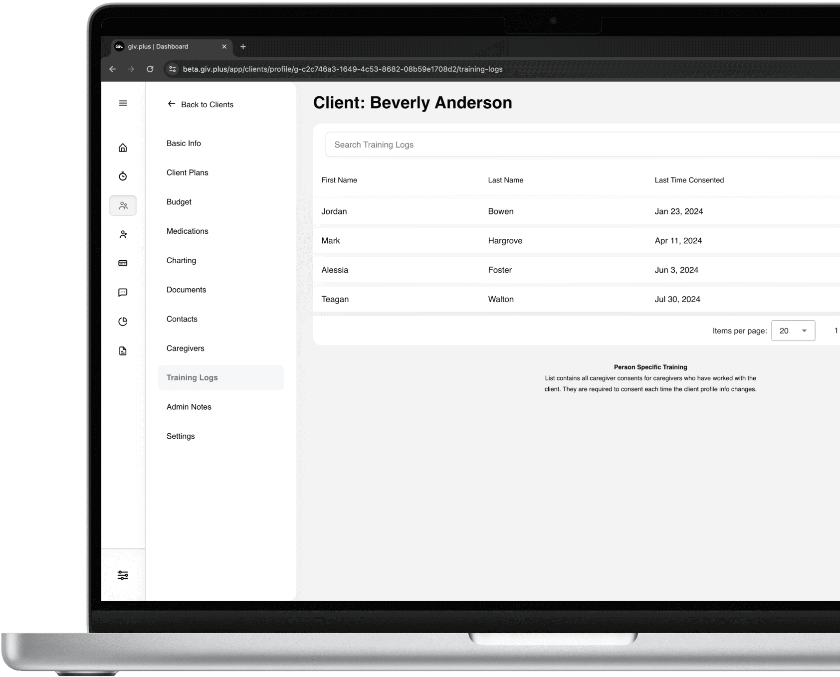 Client charting software.