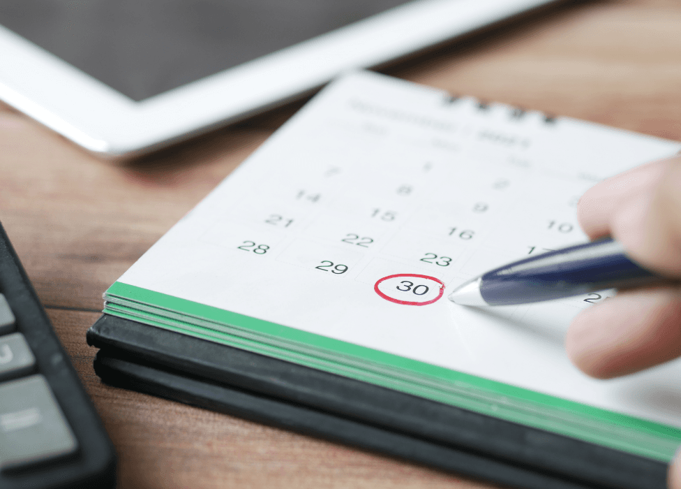 a calendar with a date circled