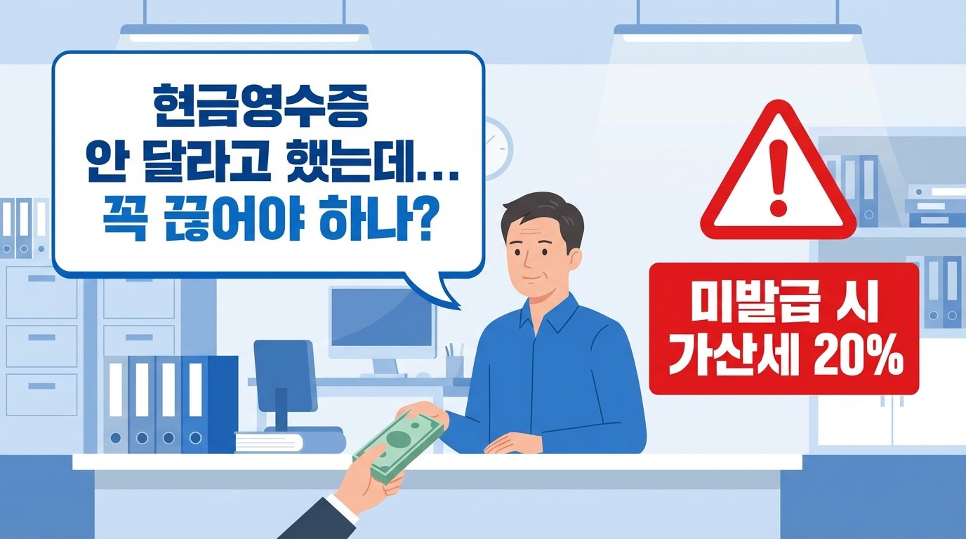 현금영수증 달라는 말을 안 했어요