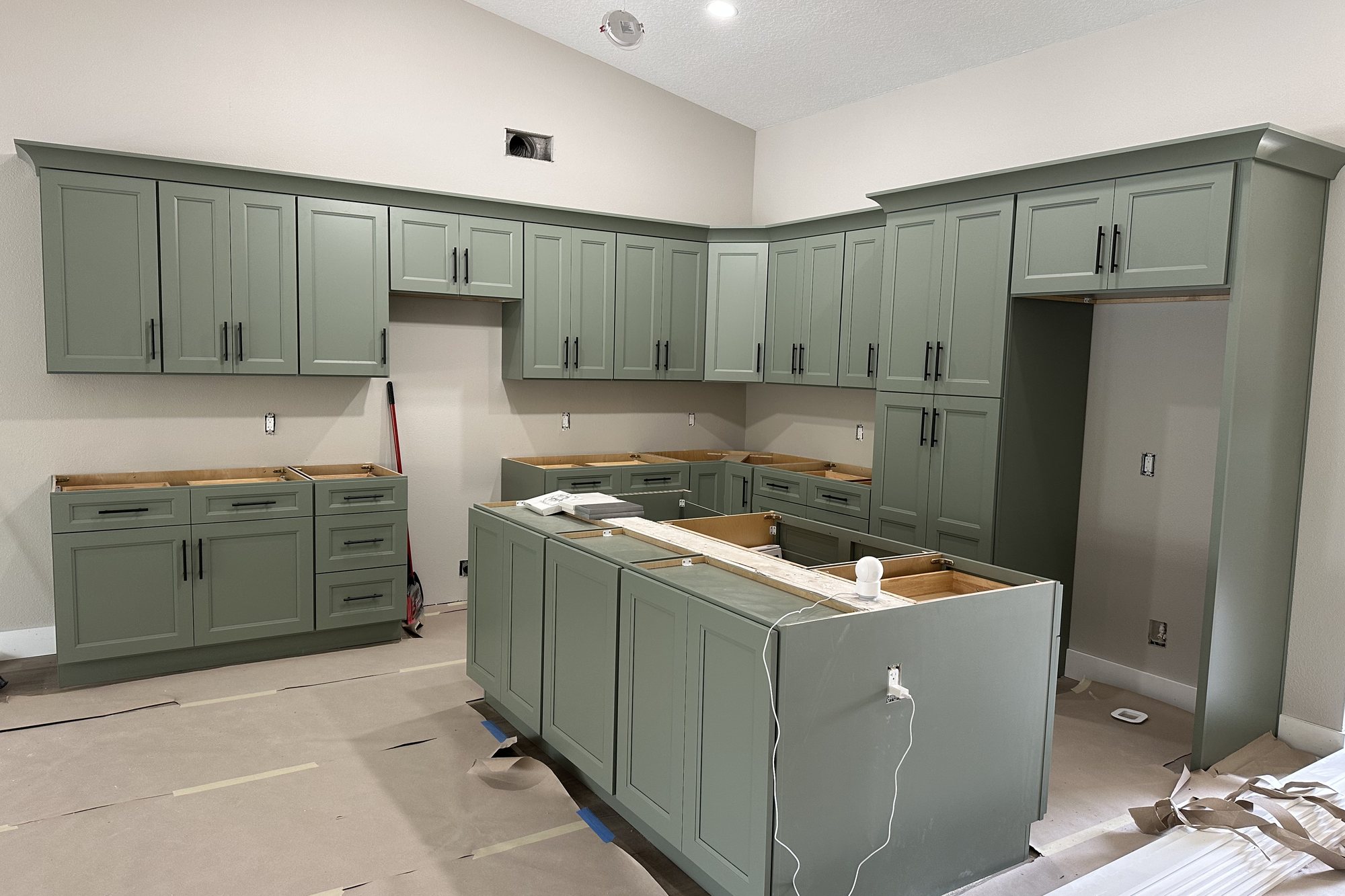 Sage Green Open-Plan Kitchen in Spring Hill, Florida