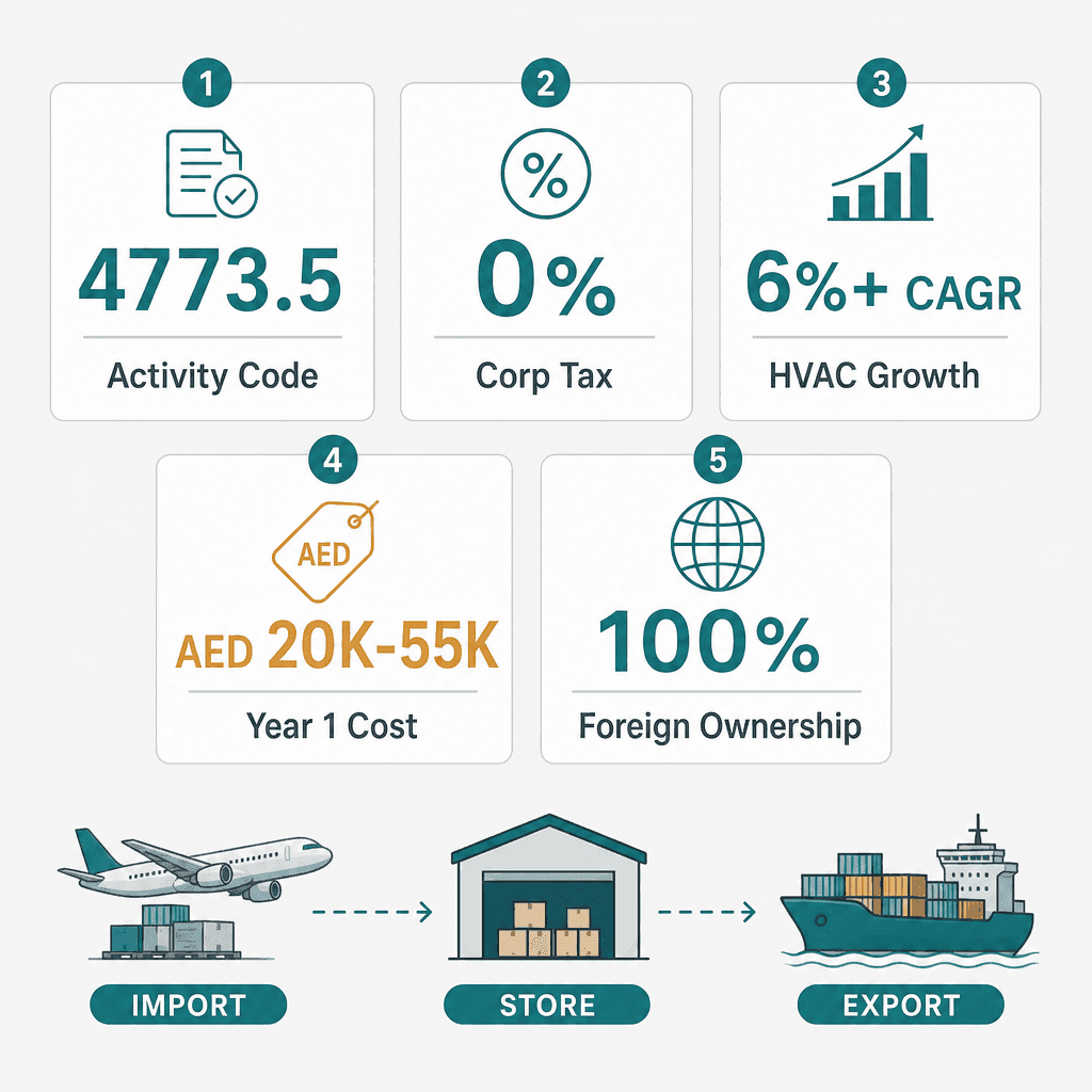 Infographic: Apply for a Water Cooling & Heating Equipment Trading License in Dubai